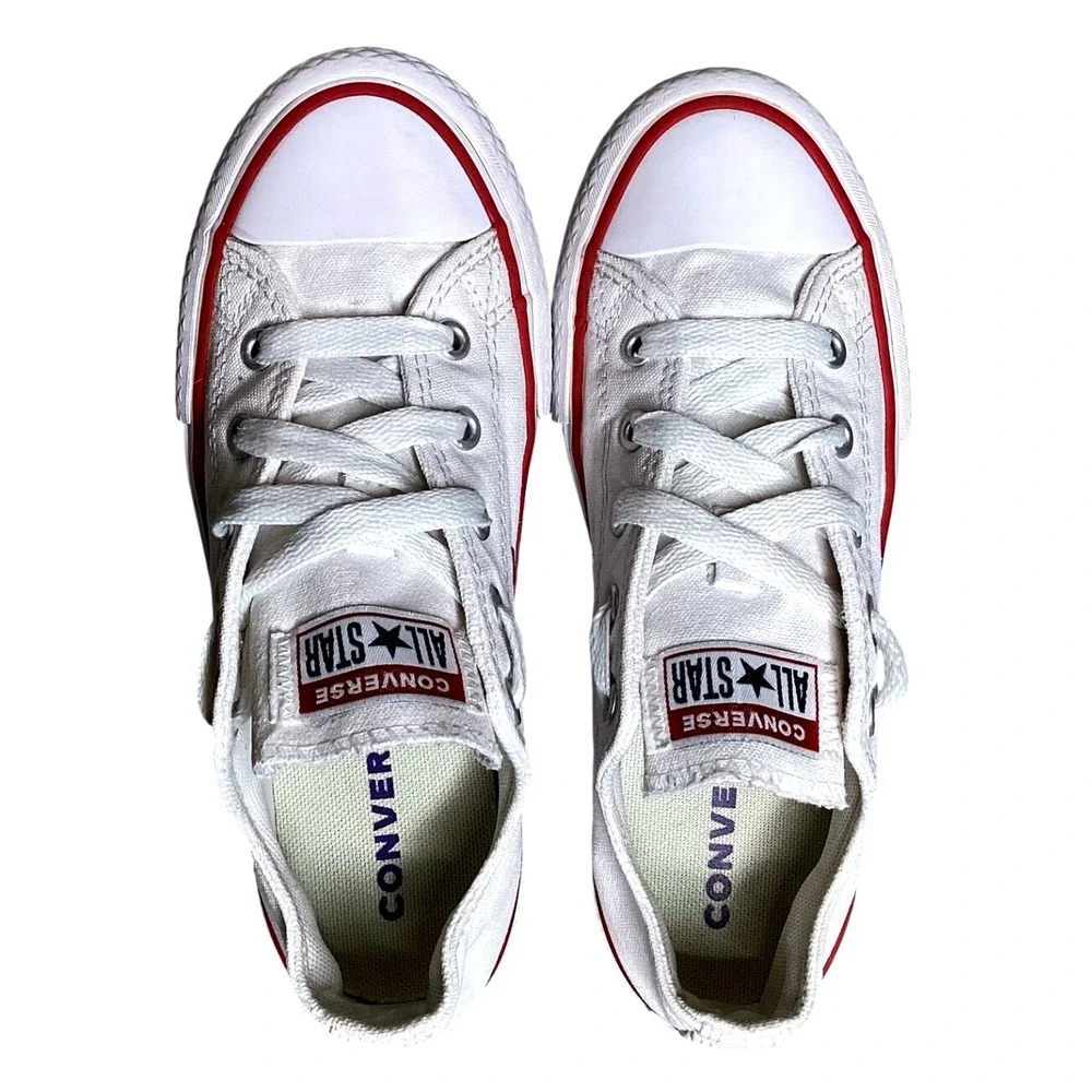 Converse All Star Shoes Youth 2 White Good Platform Low Top Sneakers 372862F